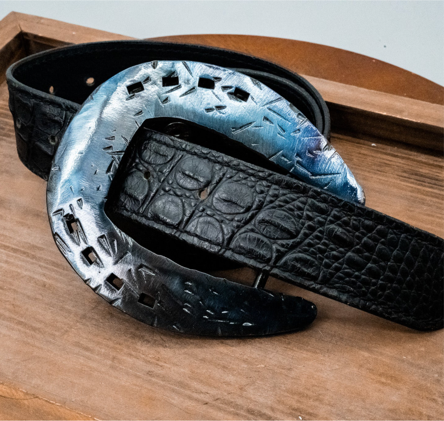 Square Toed Shoe-Blued Distressed