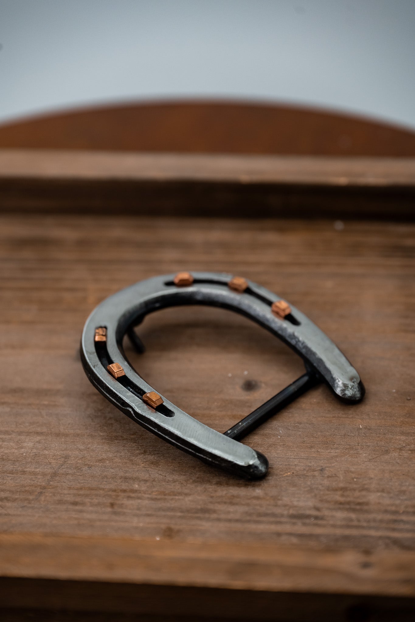 Pony Shoe- Polished Silver with Copper Nails