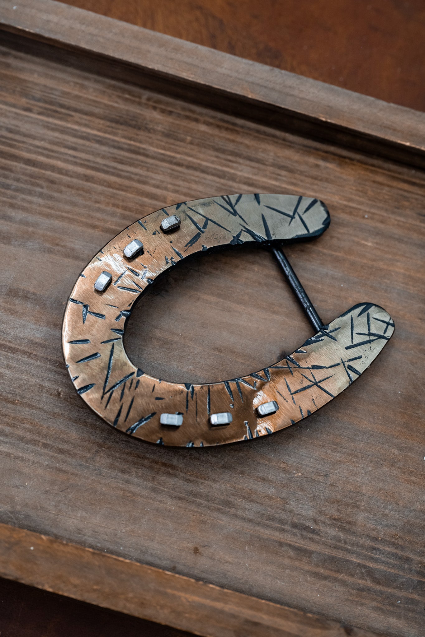 OG Gold/Bronze Distressed Slider with Silver Nails