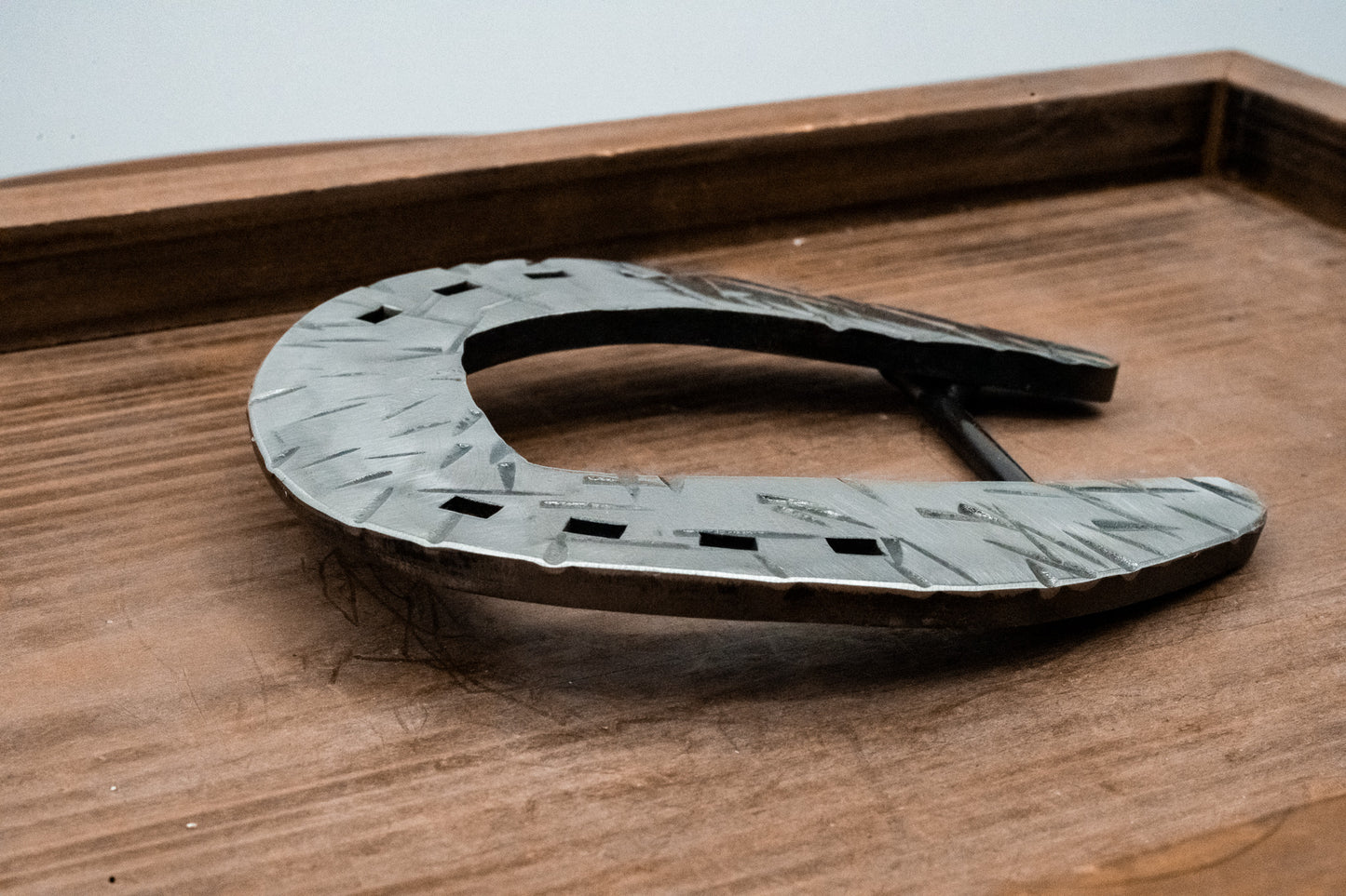 Square Toed Shoe- Polished Silver Distressed