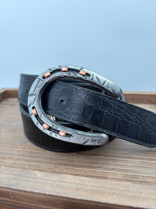 Pony-Silver Distressed with Copper Nails