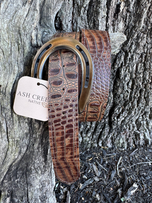 Mocha Brown Embossed Croc
