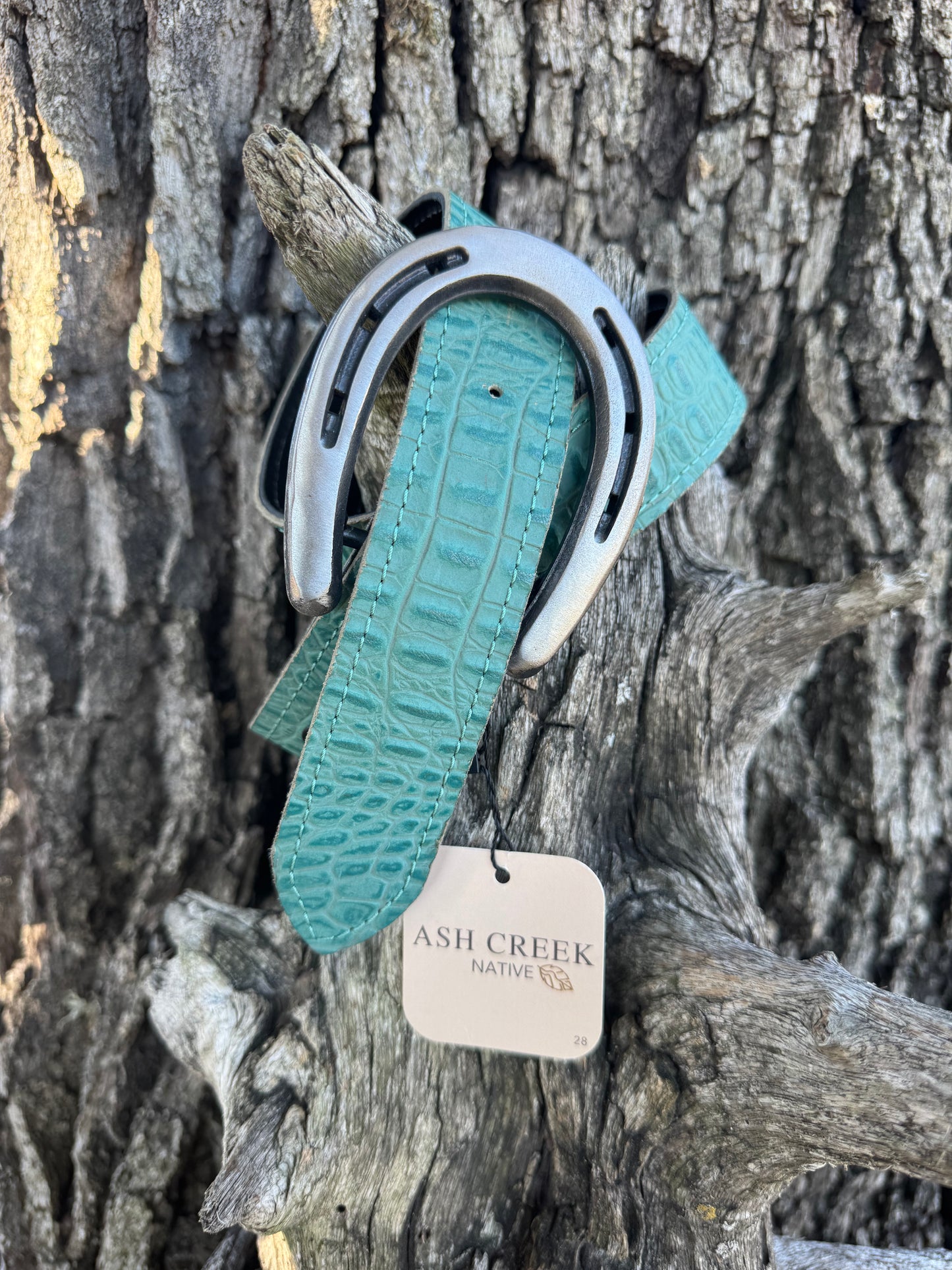 Turquoise Embossed Croc