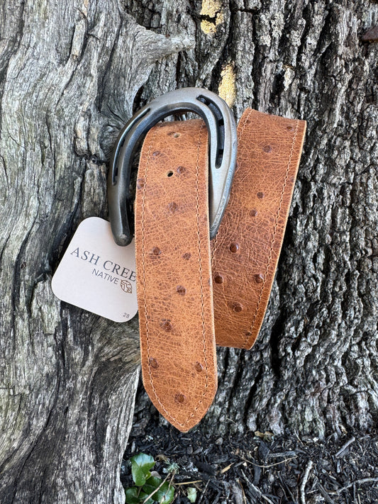 Saddle Tan Embossed Ostrich