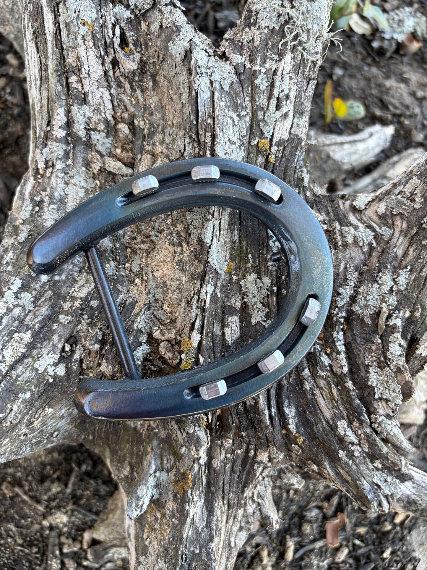 Pony- Gunmetal Distressed with Silver Nails