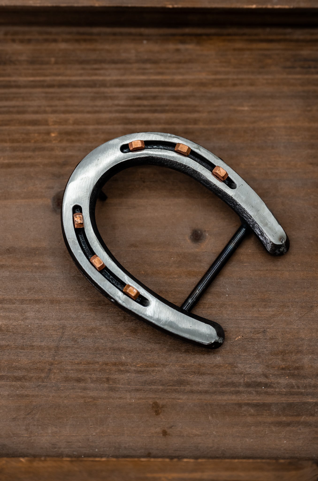 Pony Shoe- Polished Silver with Copper Nails