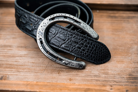 Pony Shoe- Rustic Silver Dimpled