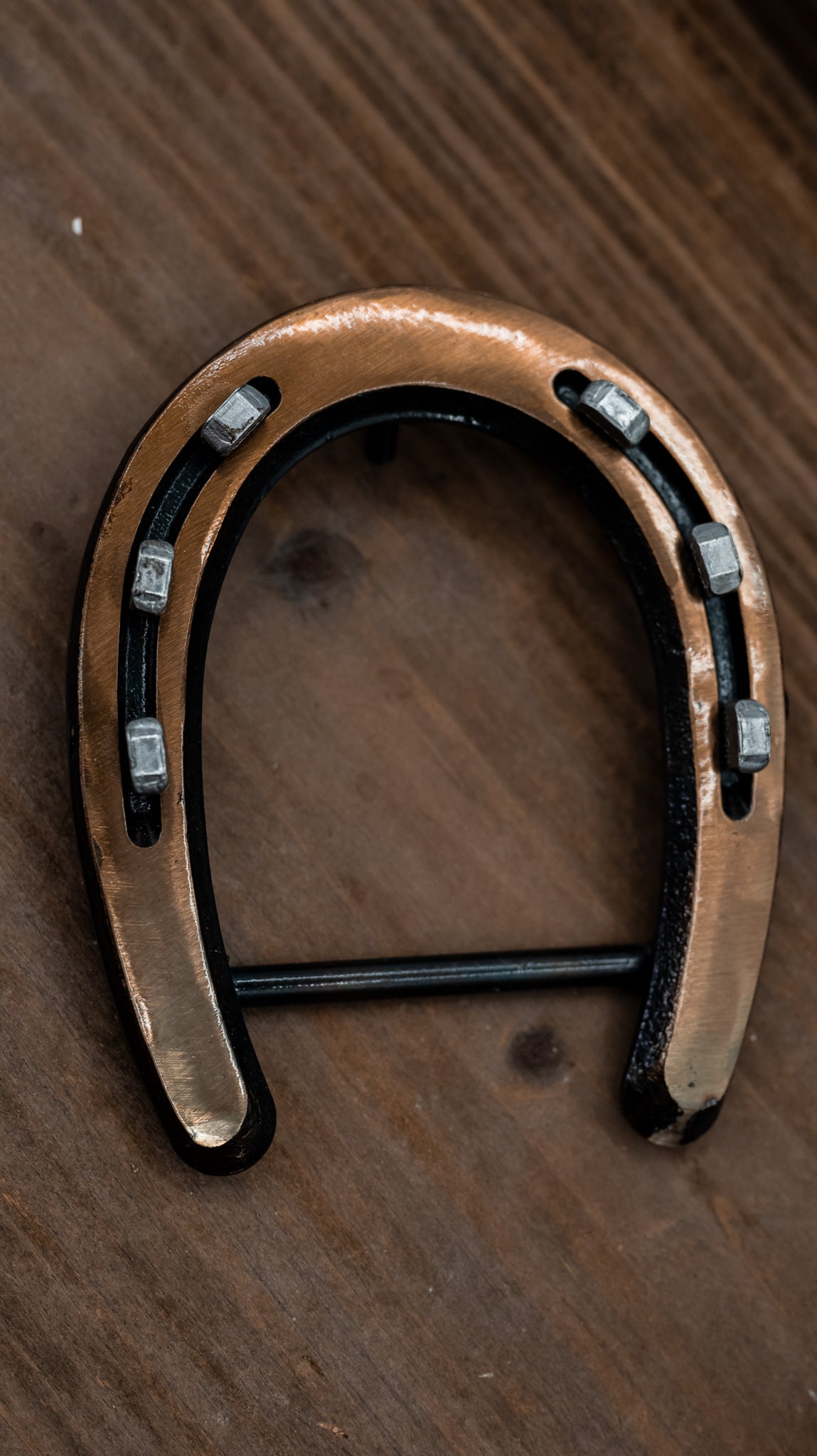 Gold/Bronze Pony Shoe with Silver Nails