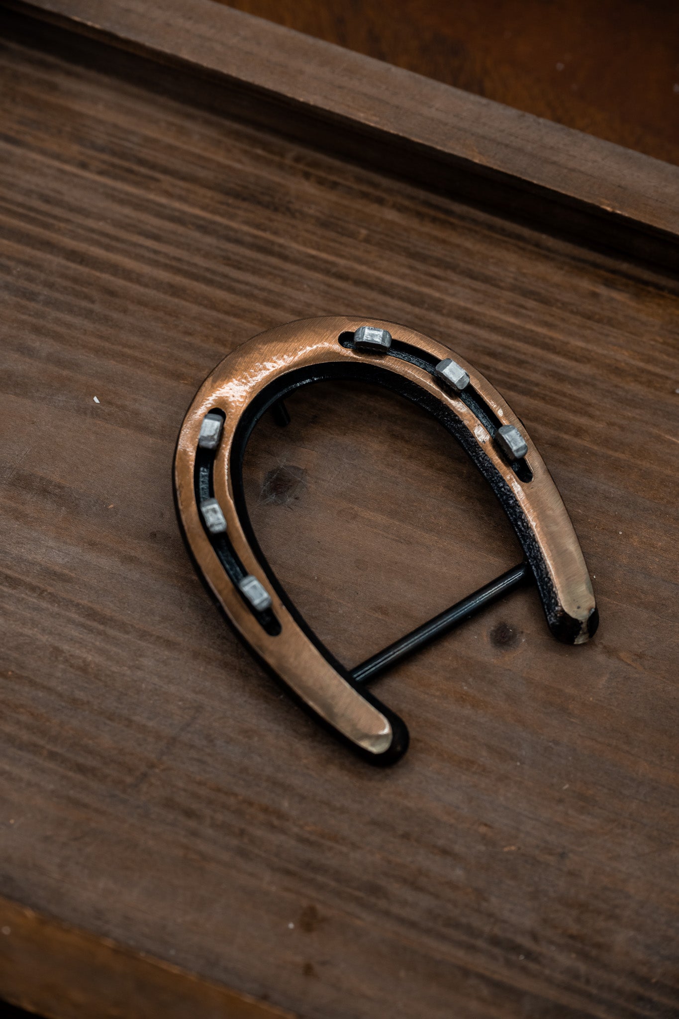 Gold/Bronze Pony Shoe with Silver Nails