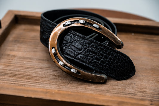 Gold/Bronze Pony Shoe with Silver Nails