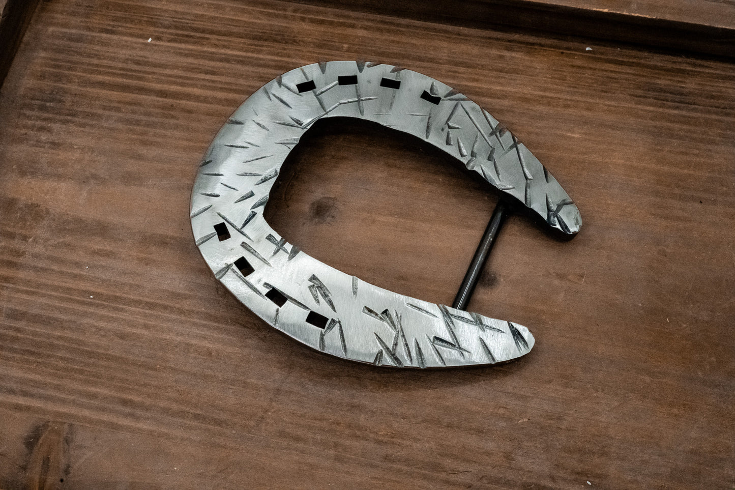 Square Toed Shoe- Polished Silver Distressed