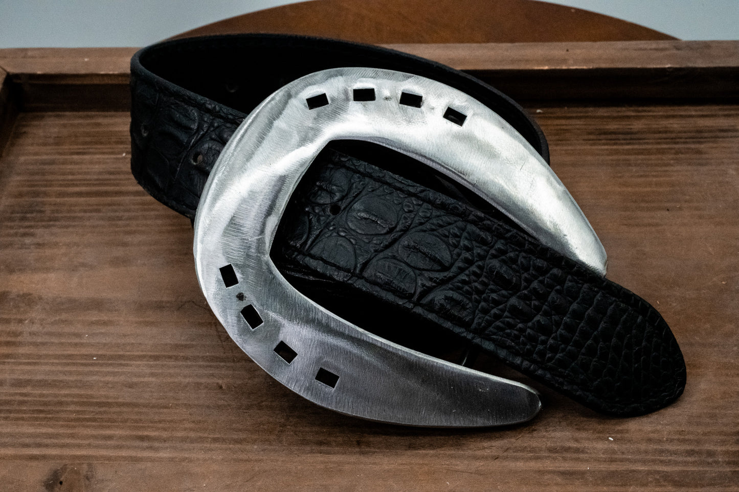 Squared Toed Shoe Polished Silver