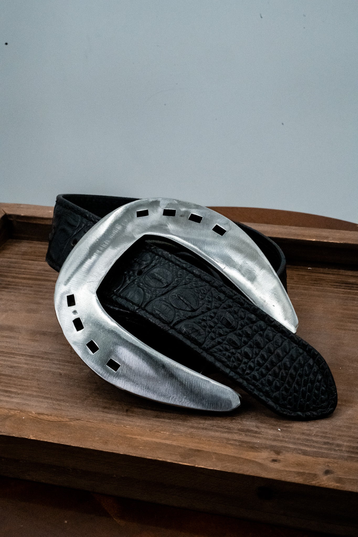 Squared Toed Shoe Polished Silver