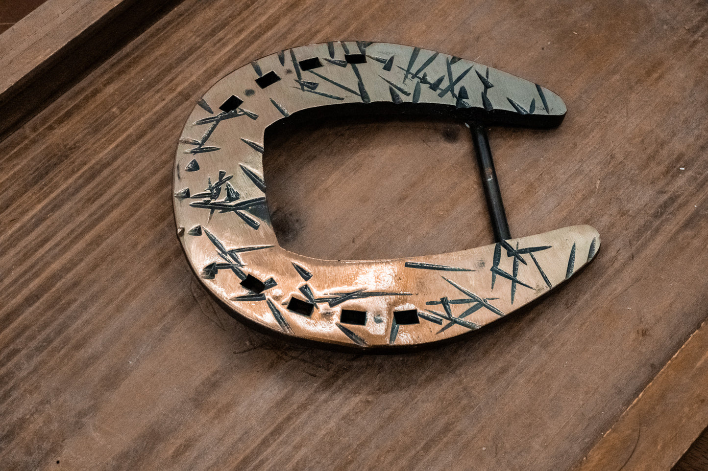 Square Toed Shoe-Gold/Bronze Distressed