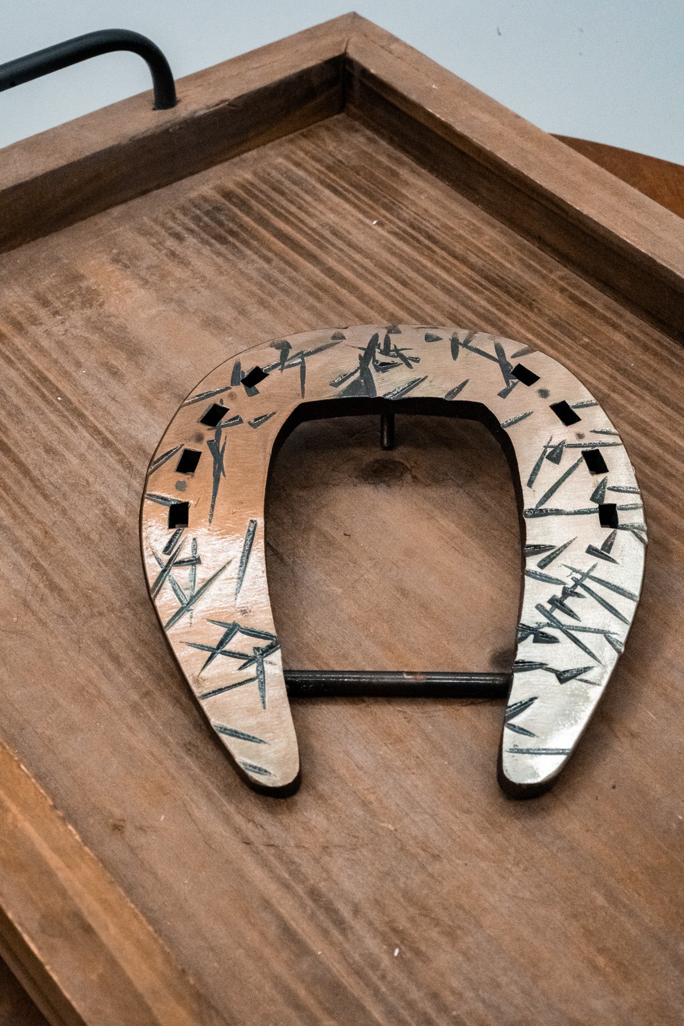 Square Toed Shoe-Gold/Bronze Distressed