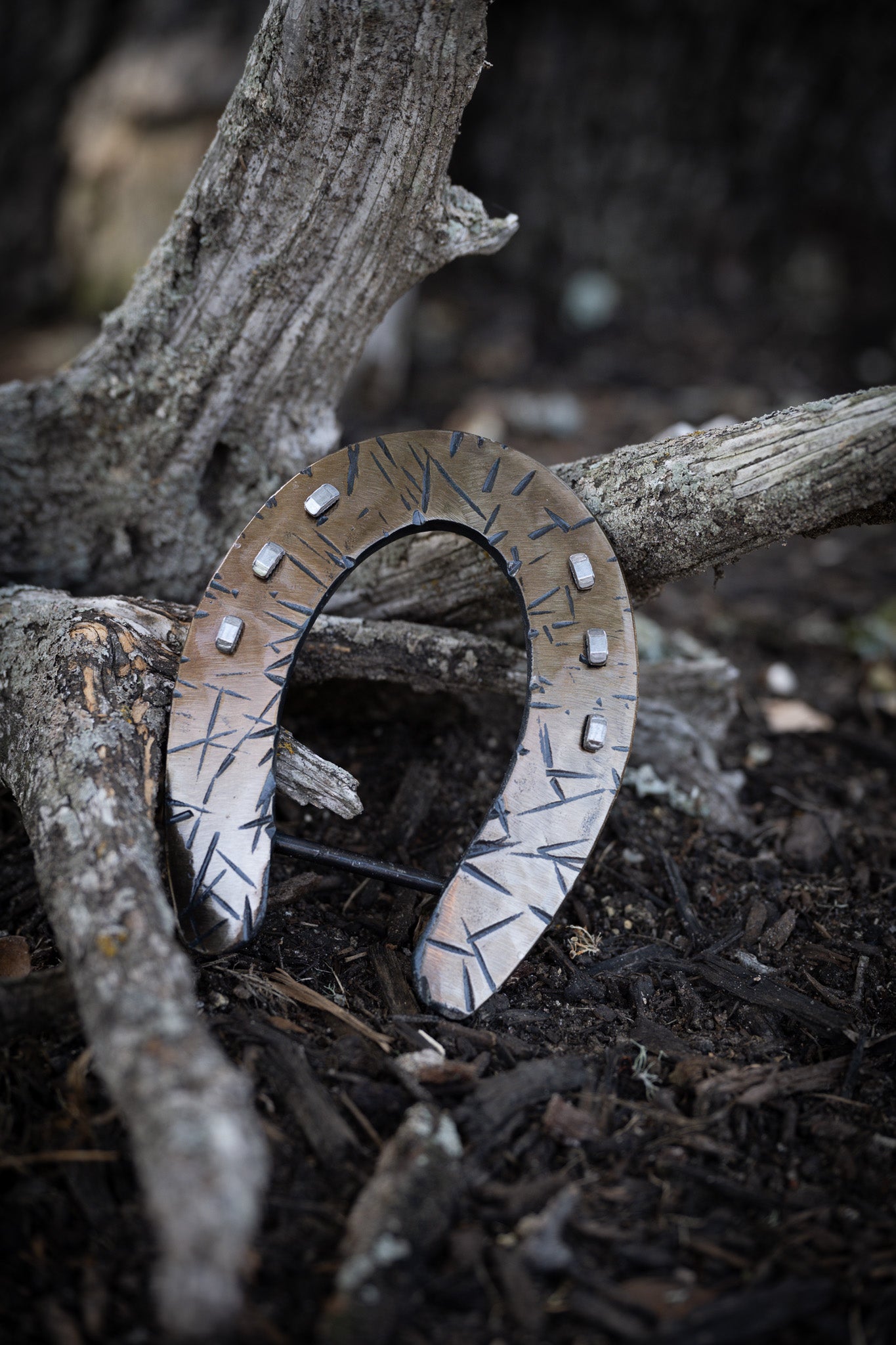 OG Gold/Bronze Distressed Slider with Silver Nails