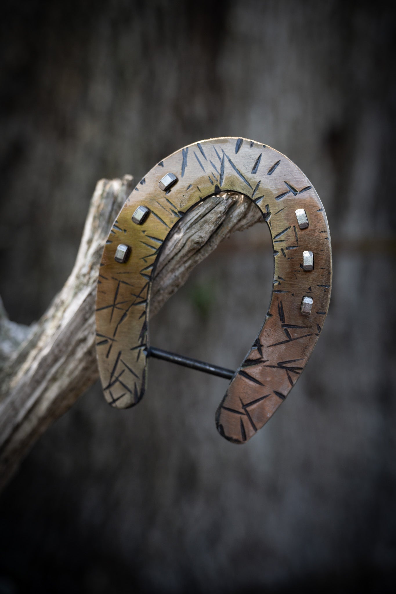 OG Gold/Bronze Distressed Slider with Silver Nails