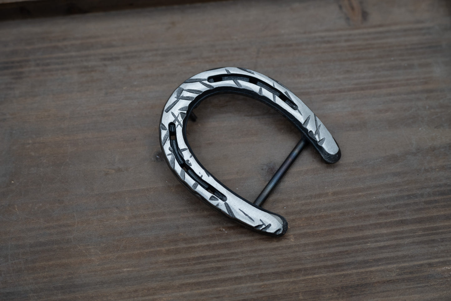 Silver Distressed Pony Shoe