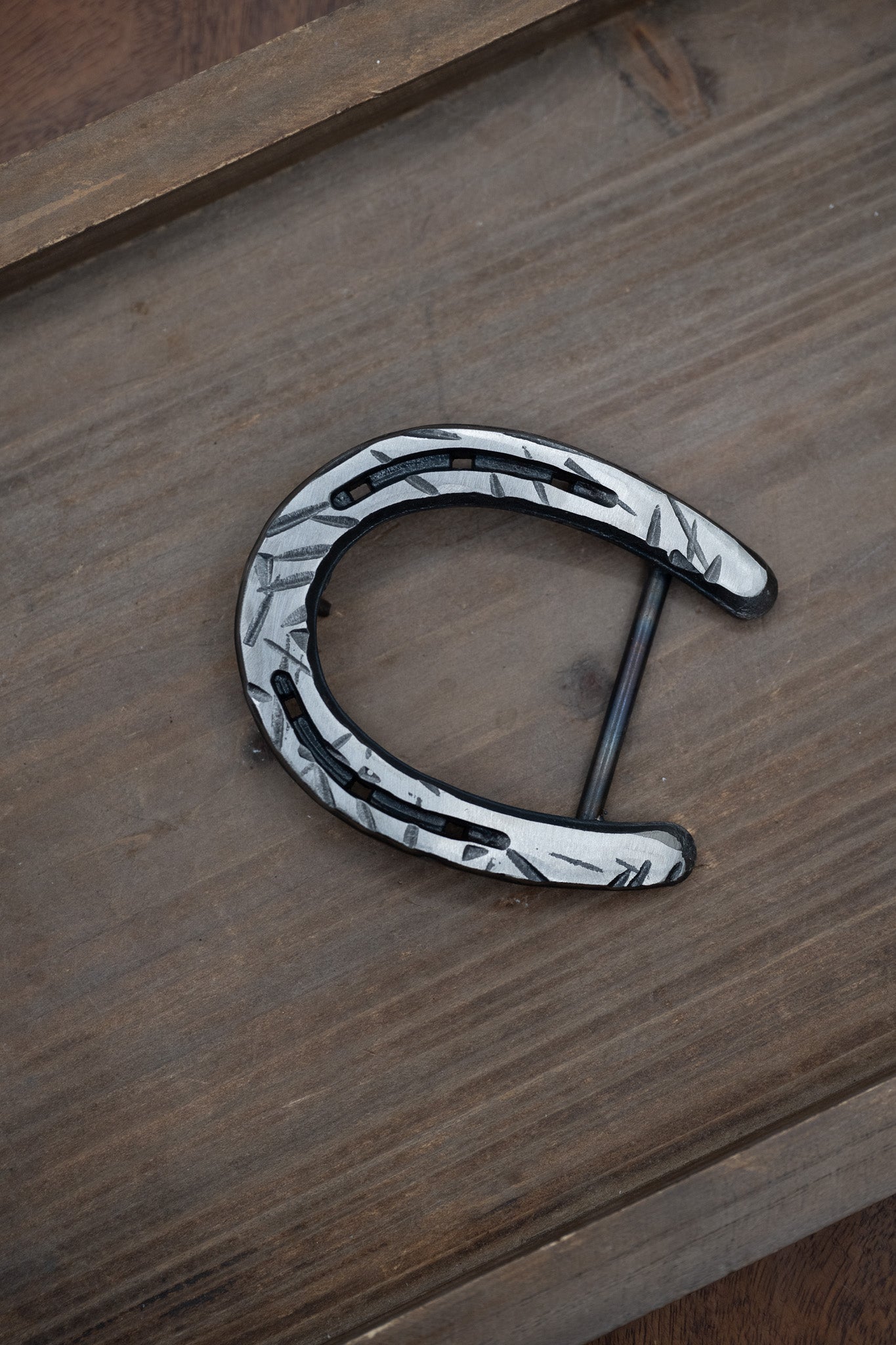 Silver Distressed Pony Shoe