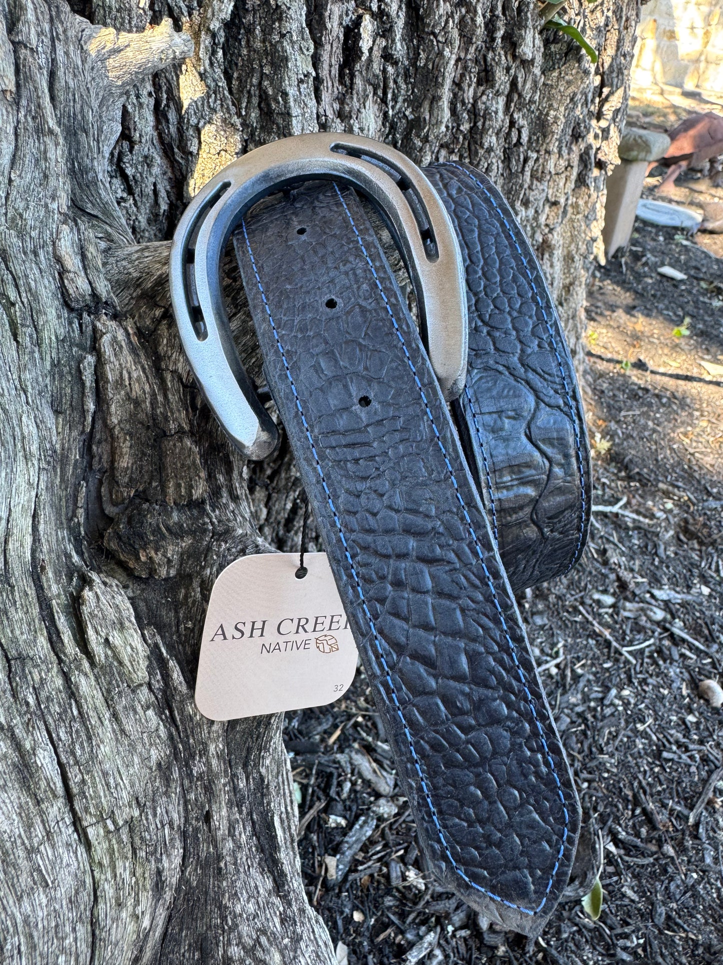 Matte Black Embossed Croc with Color Stitching