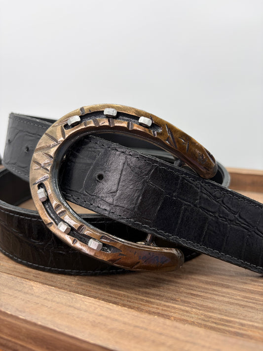 Pony- Gold Distressed with Silver Nails