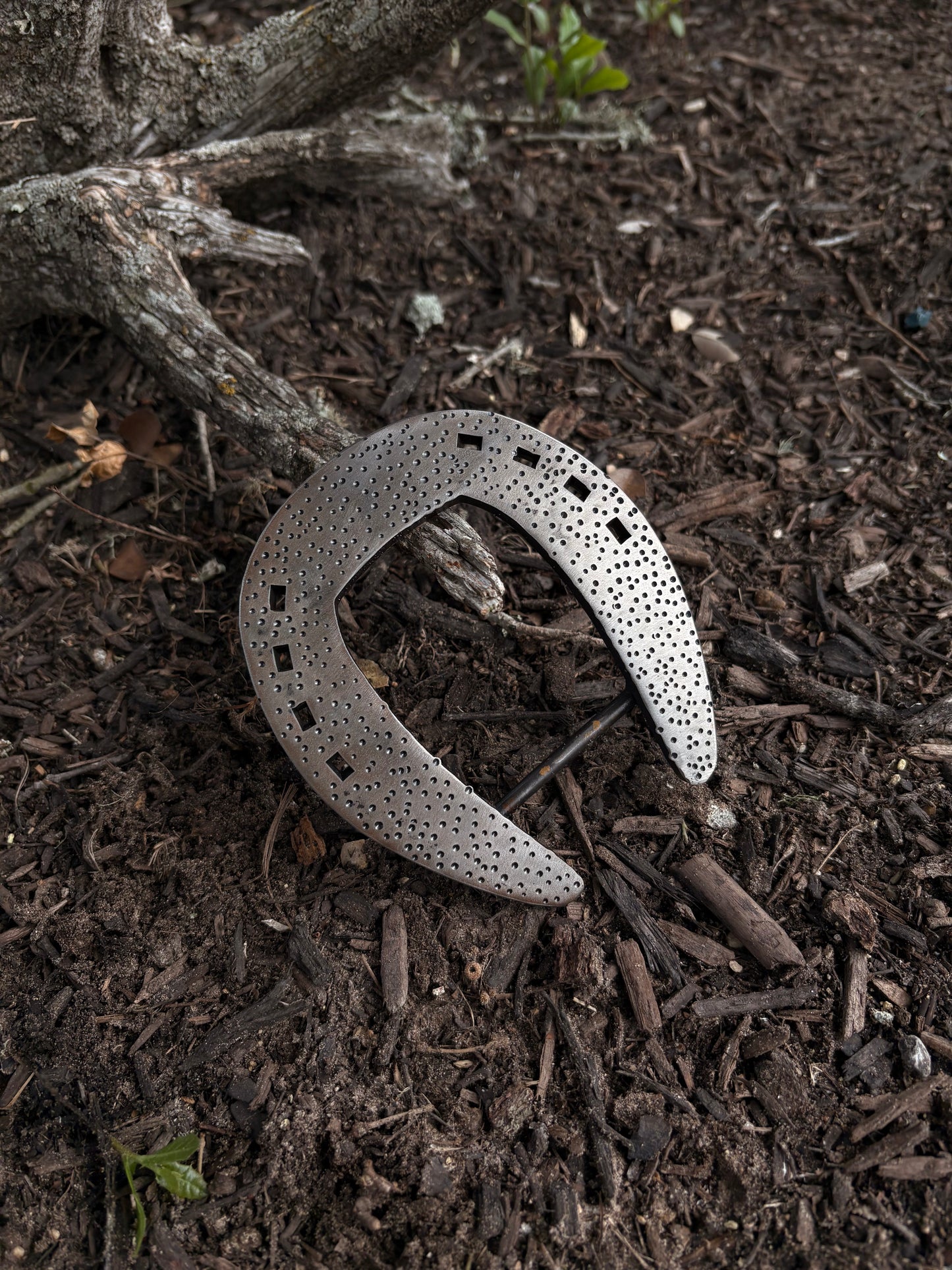 Square Toed Slider Polished Silver Dimple